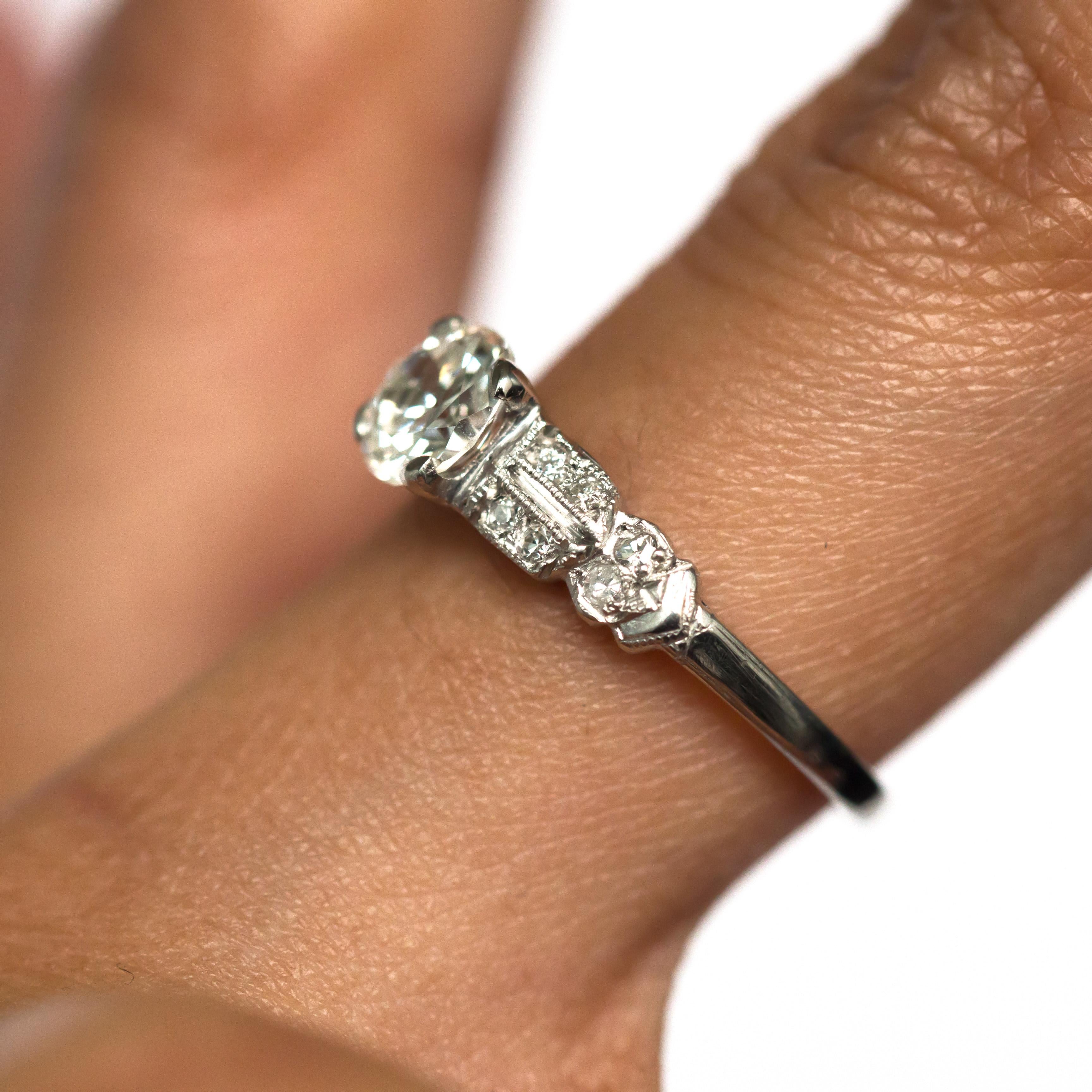 .75 Carat Diamond Platinum Engagement Ring In Good Condition For Sale In Hicksville, NY