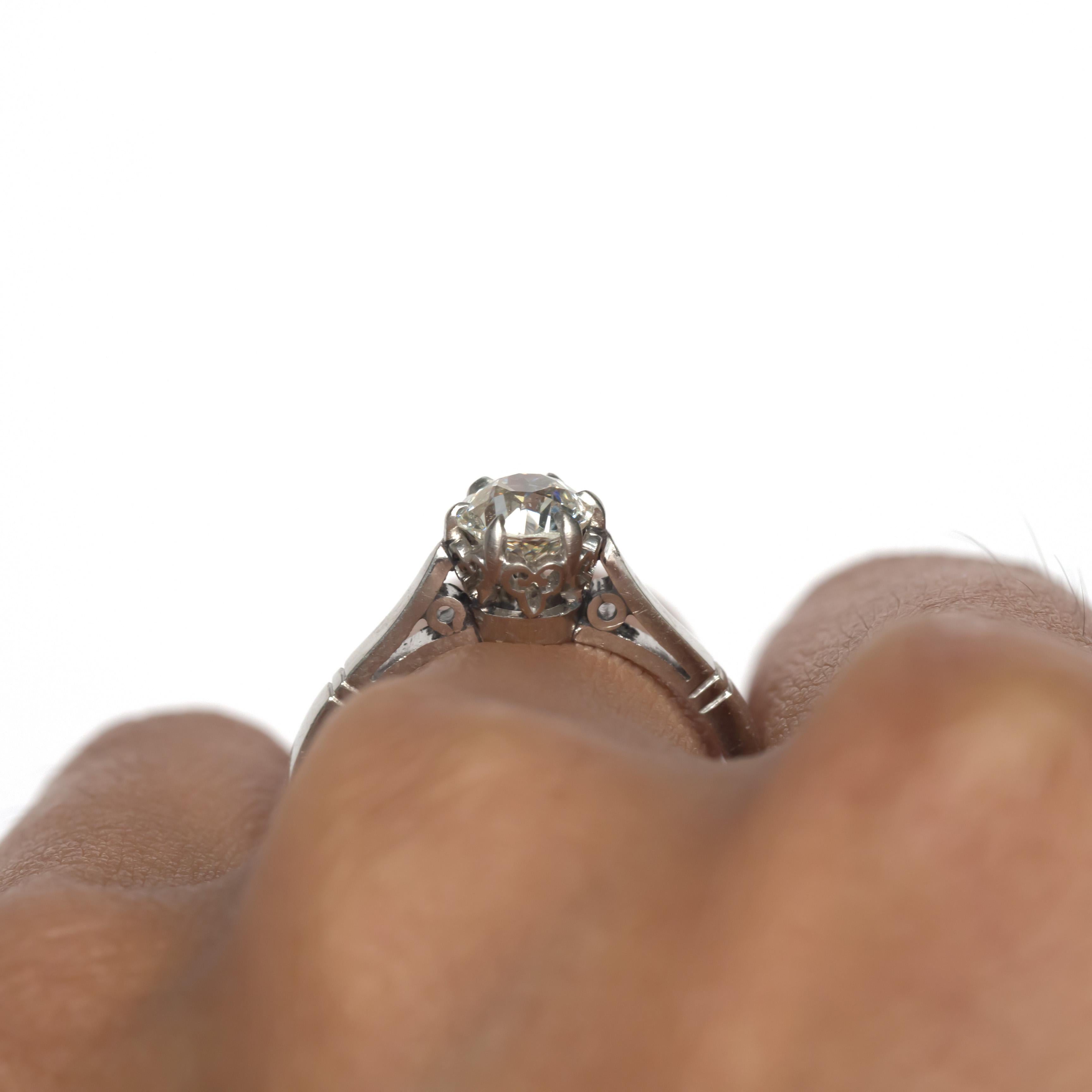 Women's or Men's .75 Carat Diamond Platinum Engagement Ring For Sale