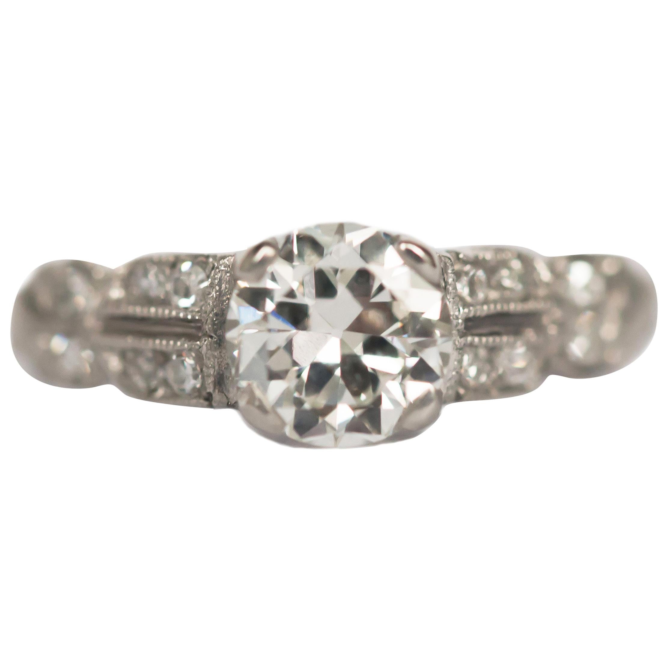Bague de fiançailles en platine avec diamants de 0,75 carat