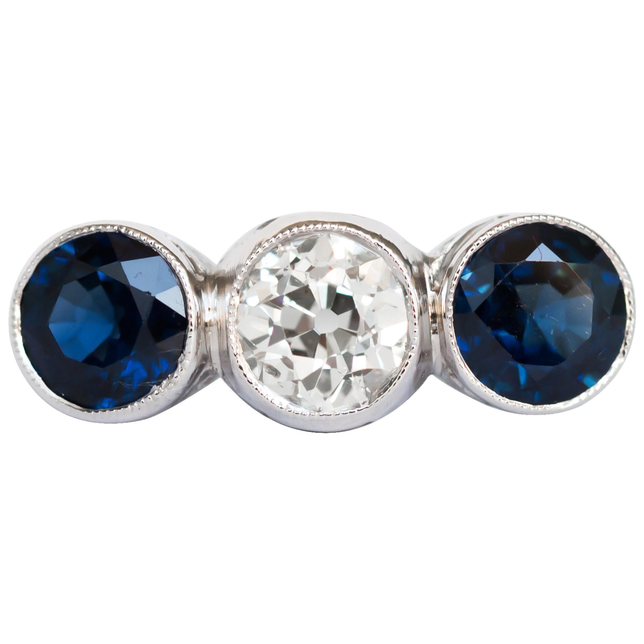 Bague de fiançailles en platine avec diamants de 0,75 carat en vente