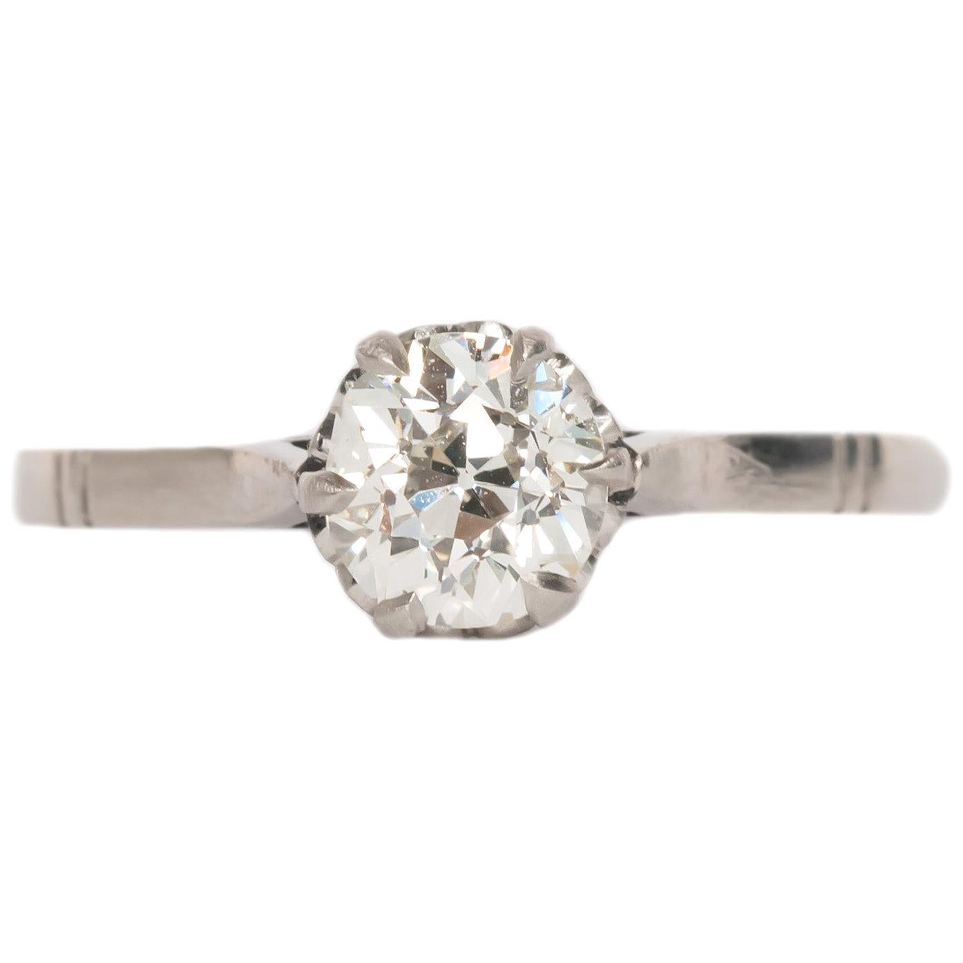 .75 Carat Diamond Platinum Engagement Ring For Sale