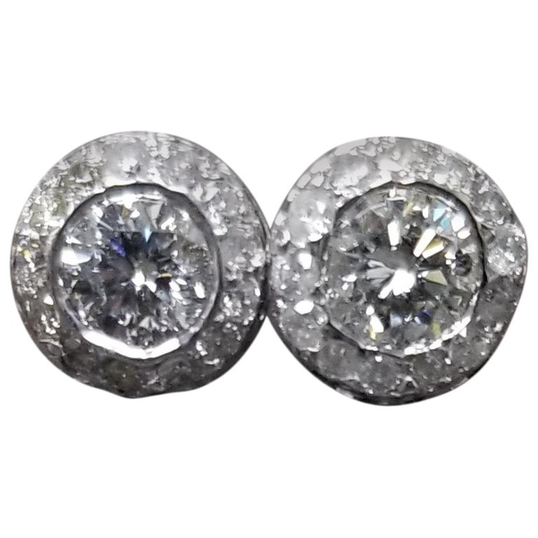 .75 Carat Diamond Stud with Halo For Sale at 1stDibs | 75 carat diamond