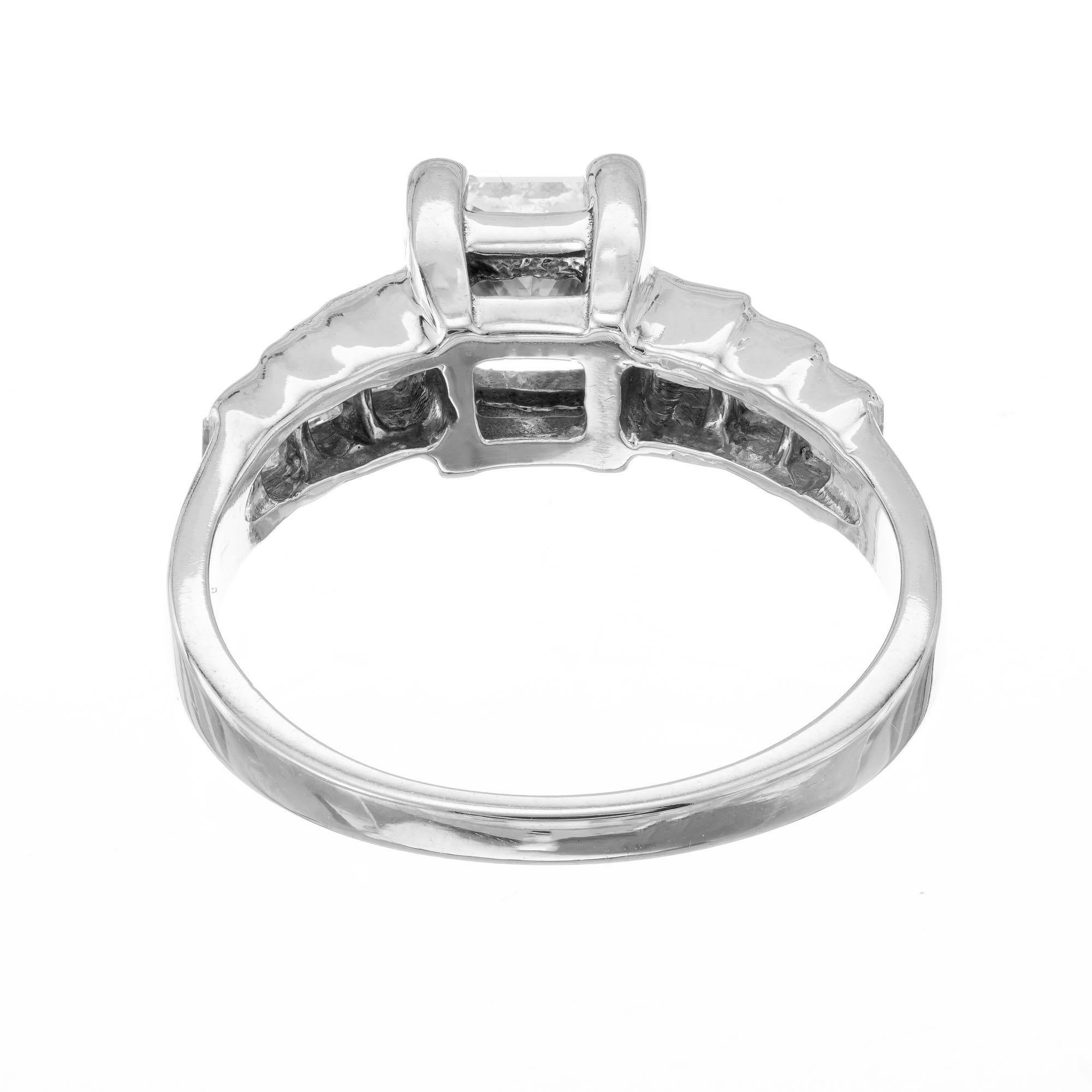Princess Cut .75 Carat Diamond White Gold Engagement Ring For Sale