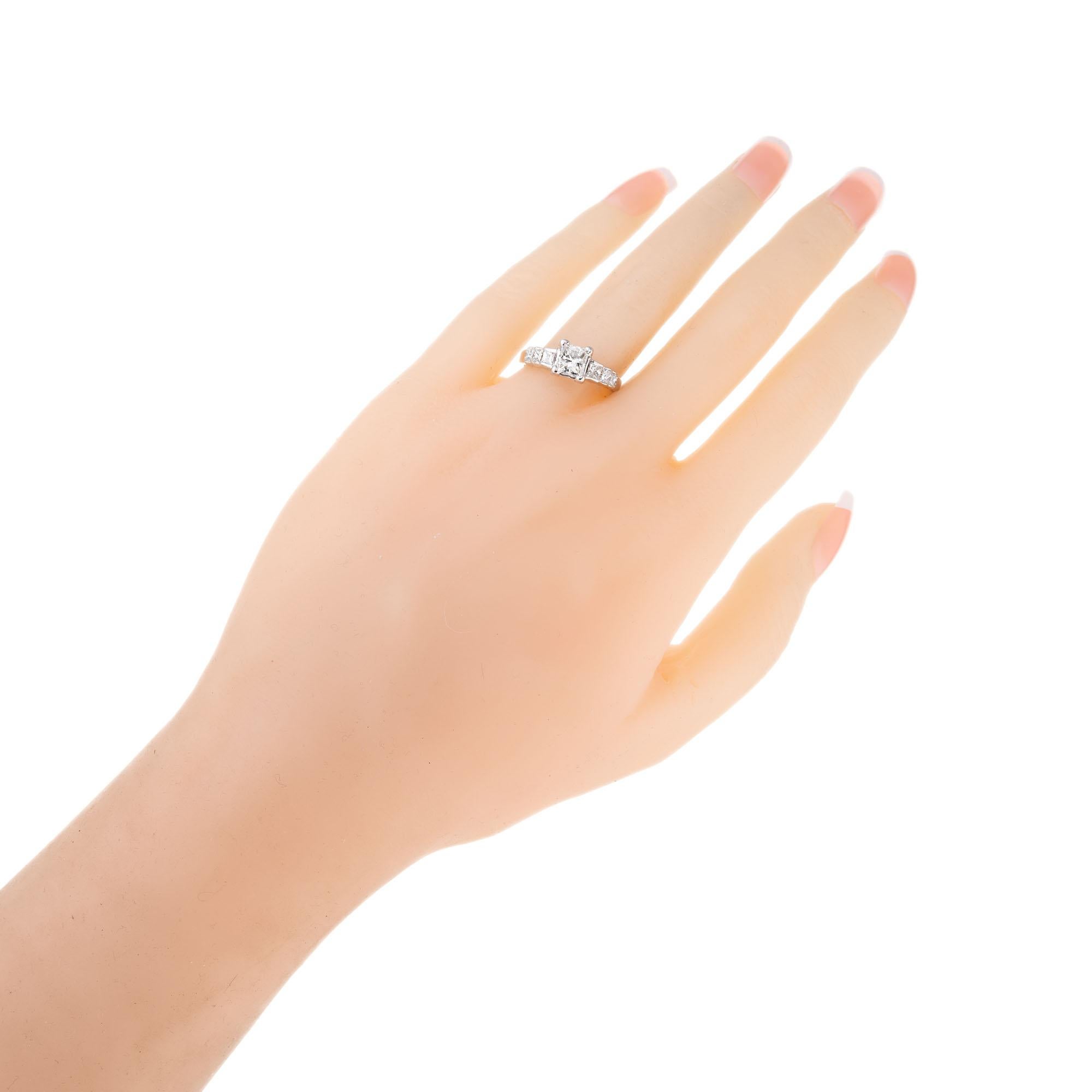 Women's .75 Carat Diamond White Gold Engagement Ring For Sale