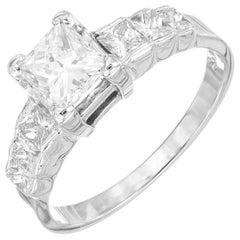 Retro .75 Carat Diamond White Gold Engagement Ring