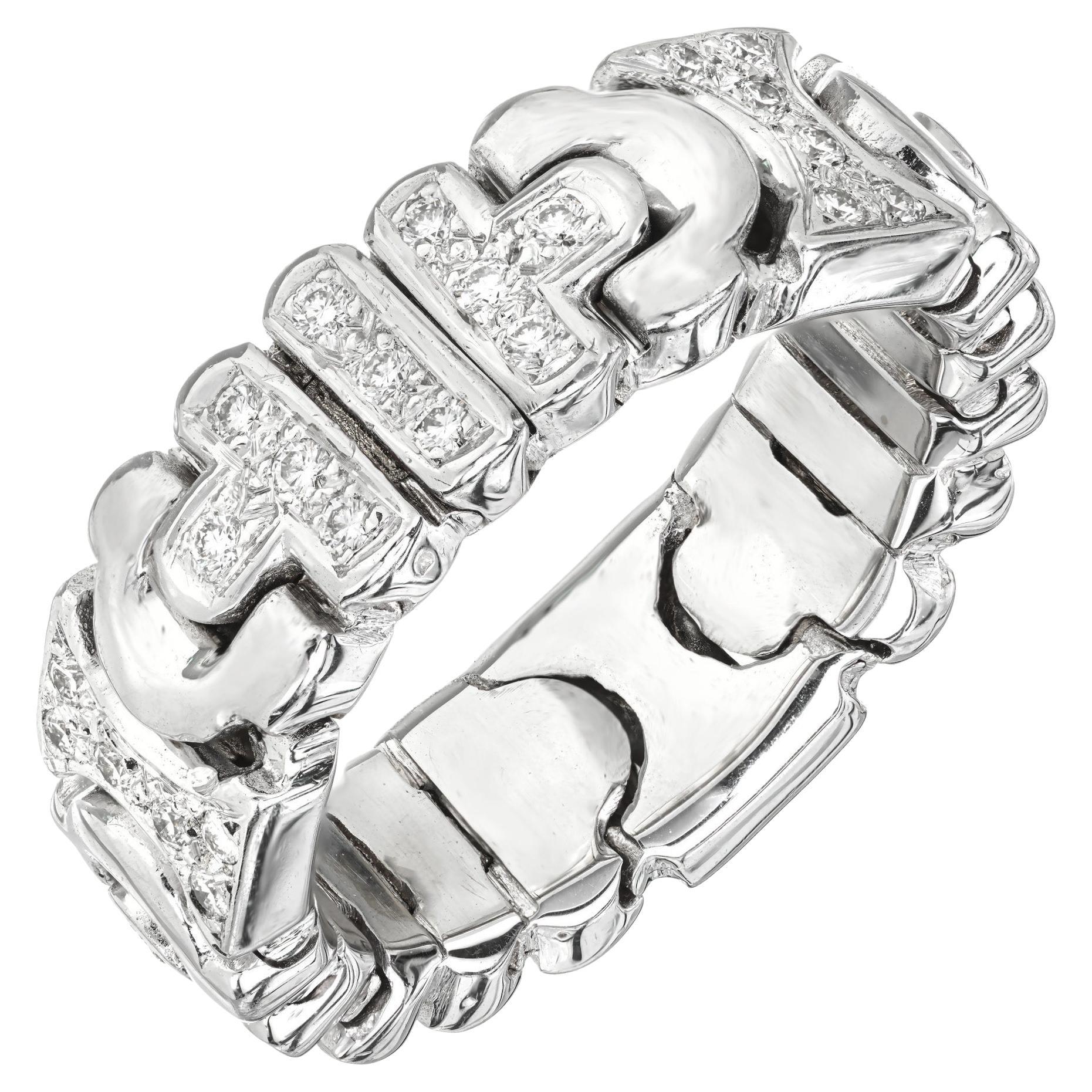 .75 Carat Diamond White Gold Flexible Eternity Band Ring  For Sale