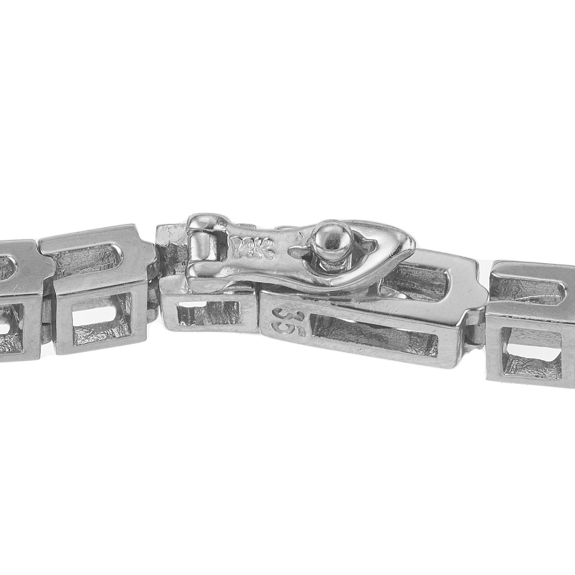 .75 Carat Diamond White Gold Hinged Box Link Bracelet Pour femmes en vente