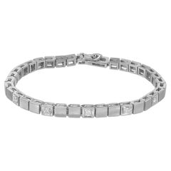 .75 Karat Diamant Weißgold Gliederarmband mit Scharnier und Schachtel