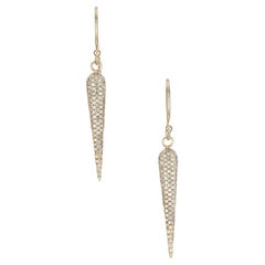 .75 Carat Diamond Yellow Gold Dangle Earrings 