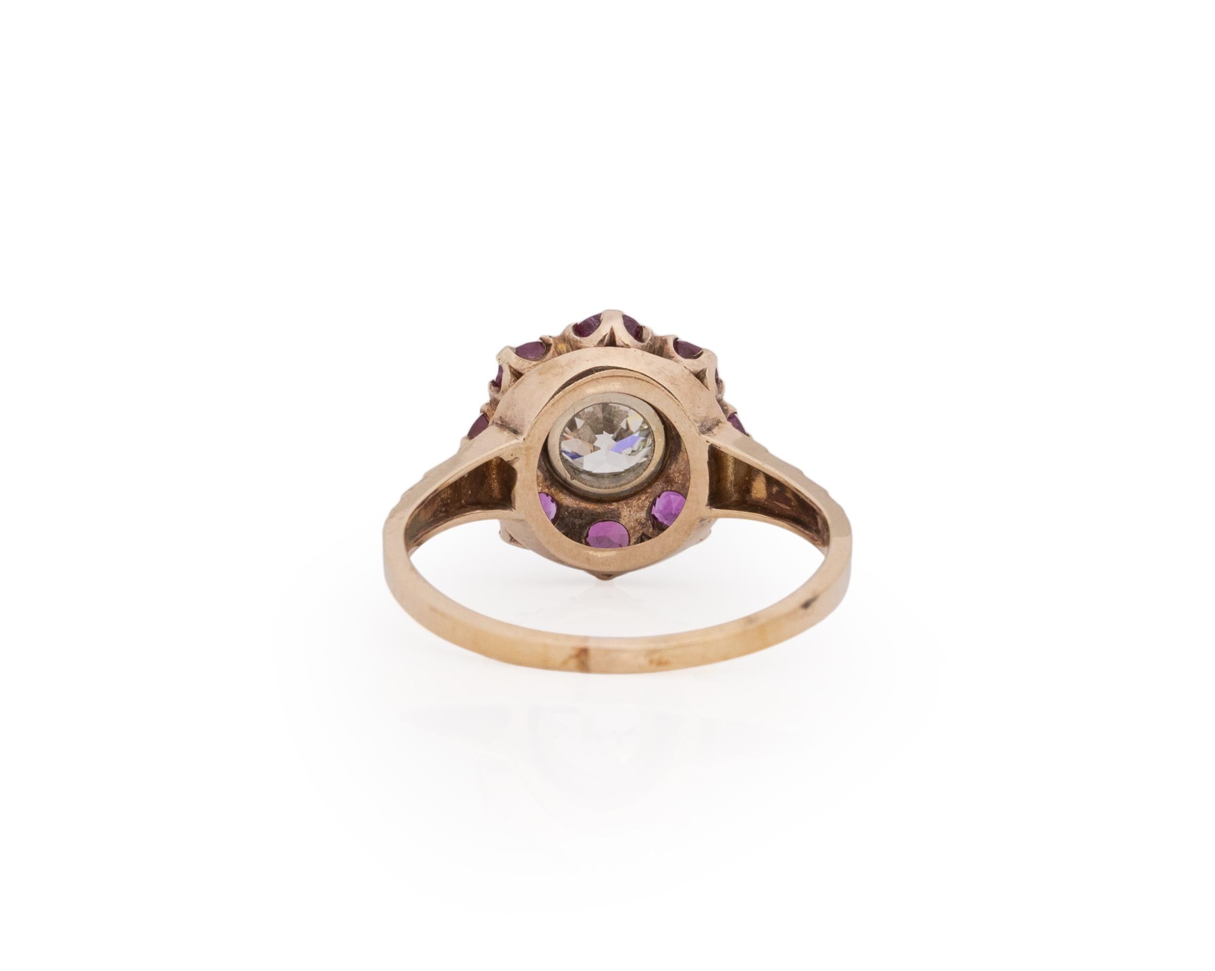 Women's .75 Carat Edwardian 14 Karat Yellow Gold Engagement Ring For Sale