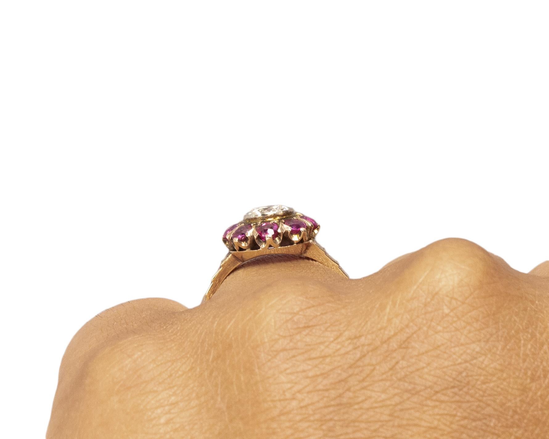.75 Carat Edwardian 14 Karat Yellow Gold Engagement Ring For Sale 2
