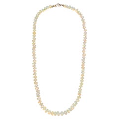 75 Karat äthiopischer Welo Opal Perlen Regenbogen Halskette aus 14K Massivgold
