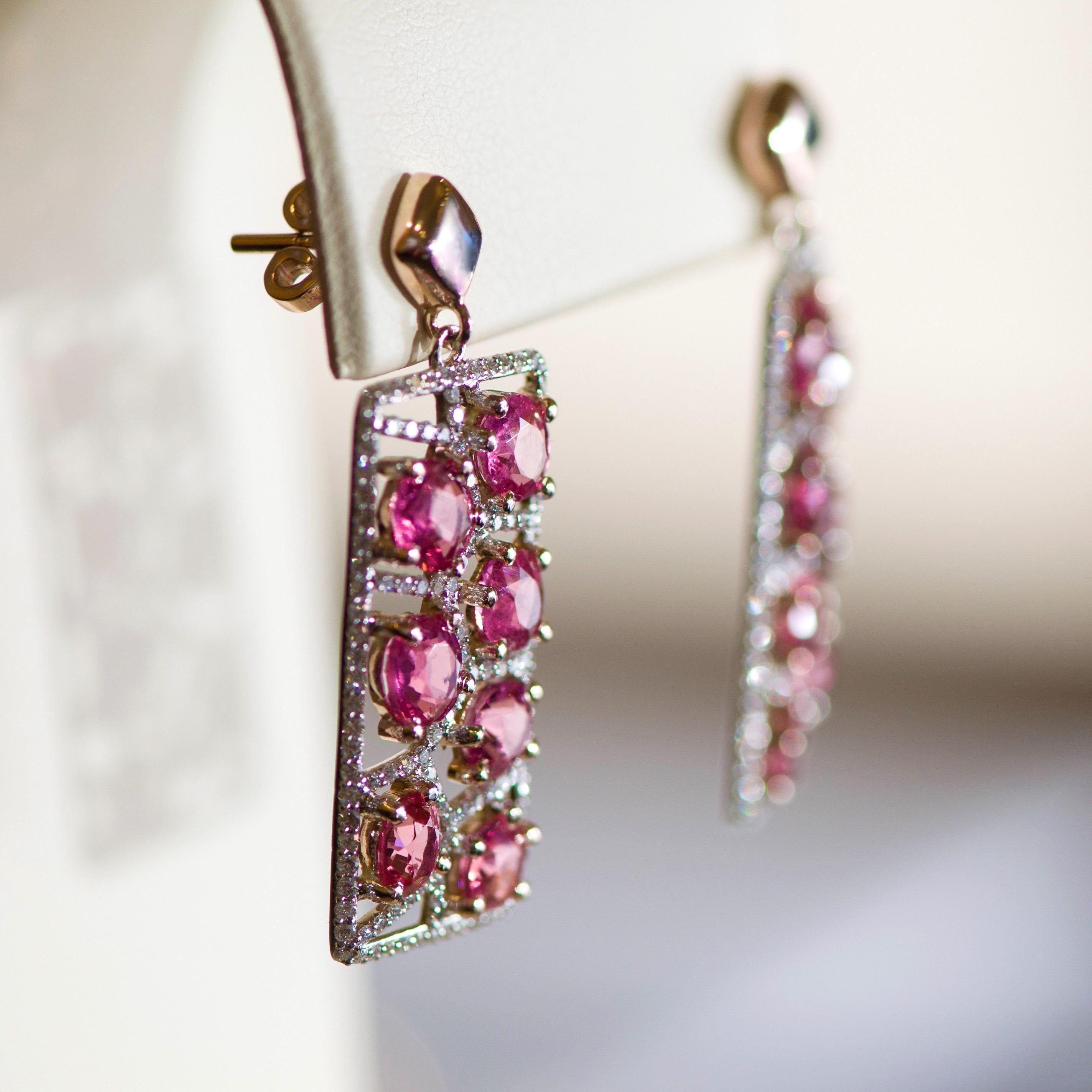 hot pink and gold earrings