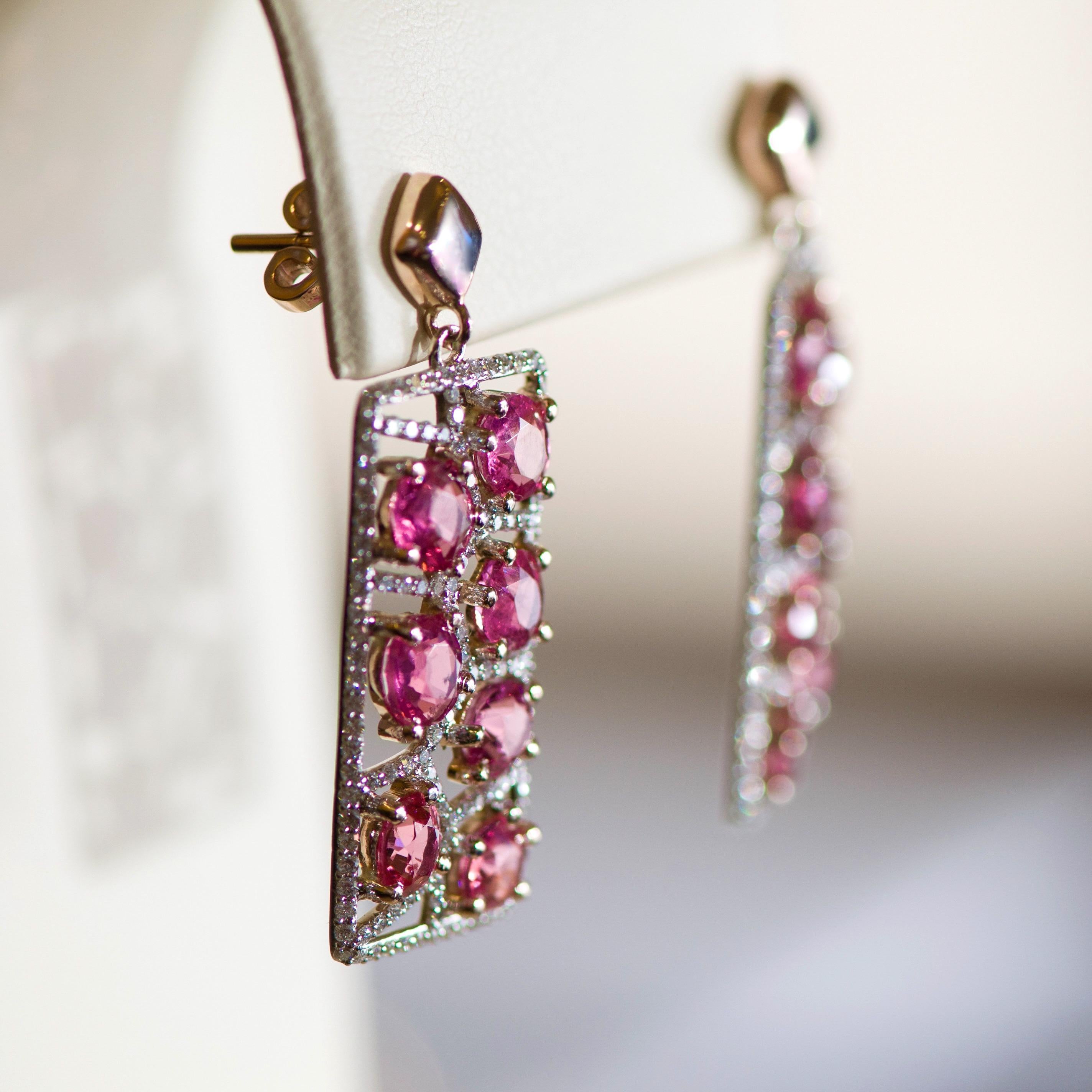 hot pink diamond earrings