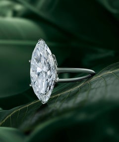 7.5 Carat Marquise Statement Brilliant White / F color VVS 14K White Gold