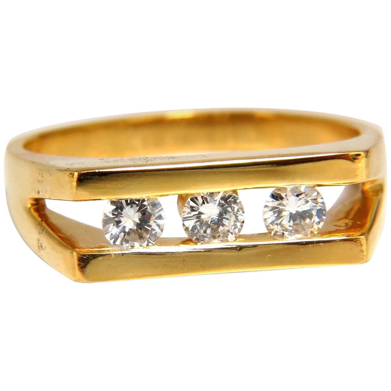 .75 Carat Men's Diamond Ring 14 Karat Channel 3*