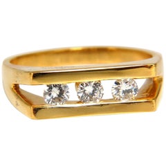 .75 Carat Men's Diamond Ring 14 Karat Channel 3*