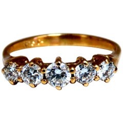 Bracelet calibré en or 14 carats avec diamants ronds naturels de 0,75 carat