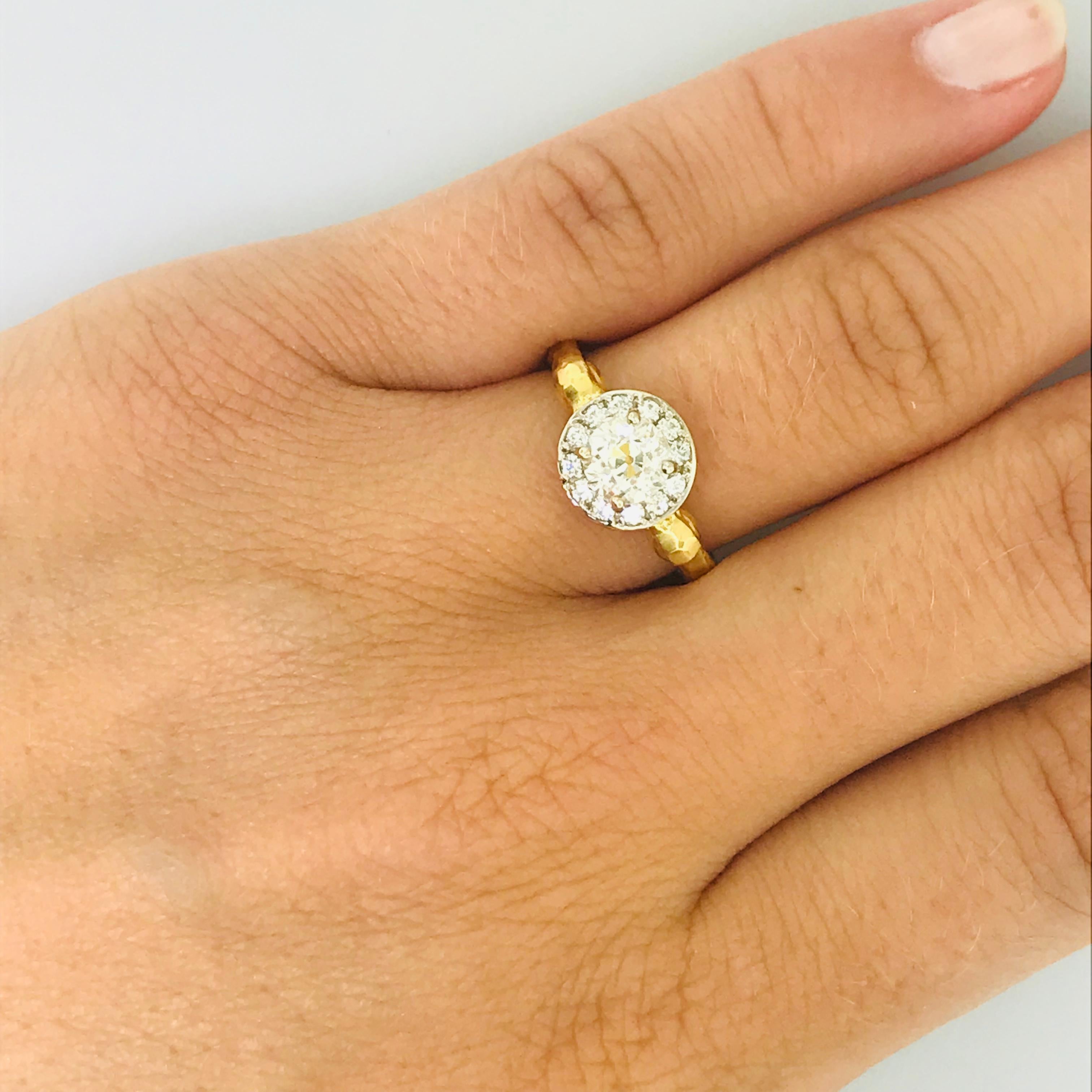 One Of A Kind Custom Diamond Engagement Ring

One of Five Star Jewelry's latest high fashion custom engagement rings. This is a ONE OF A KIND design. This diamond engagement ring holds a .68 carat old European cut diamond with a surrounding white