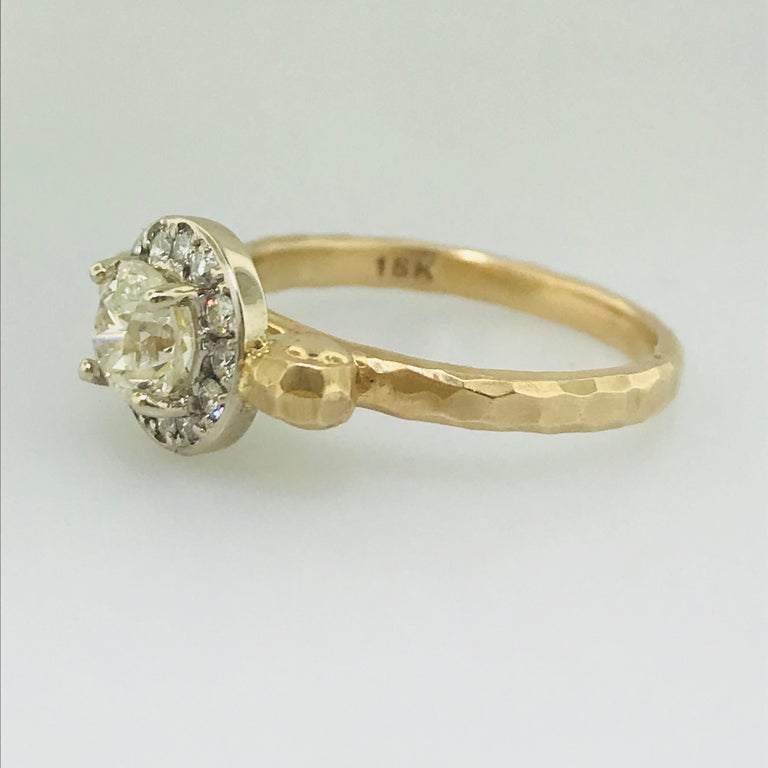 .75 Carat Old European Round Diamond Handmade Engagement Ring in 18 ...