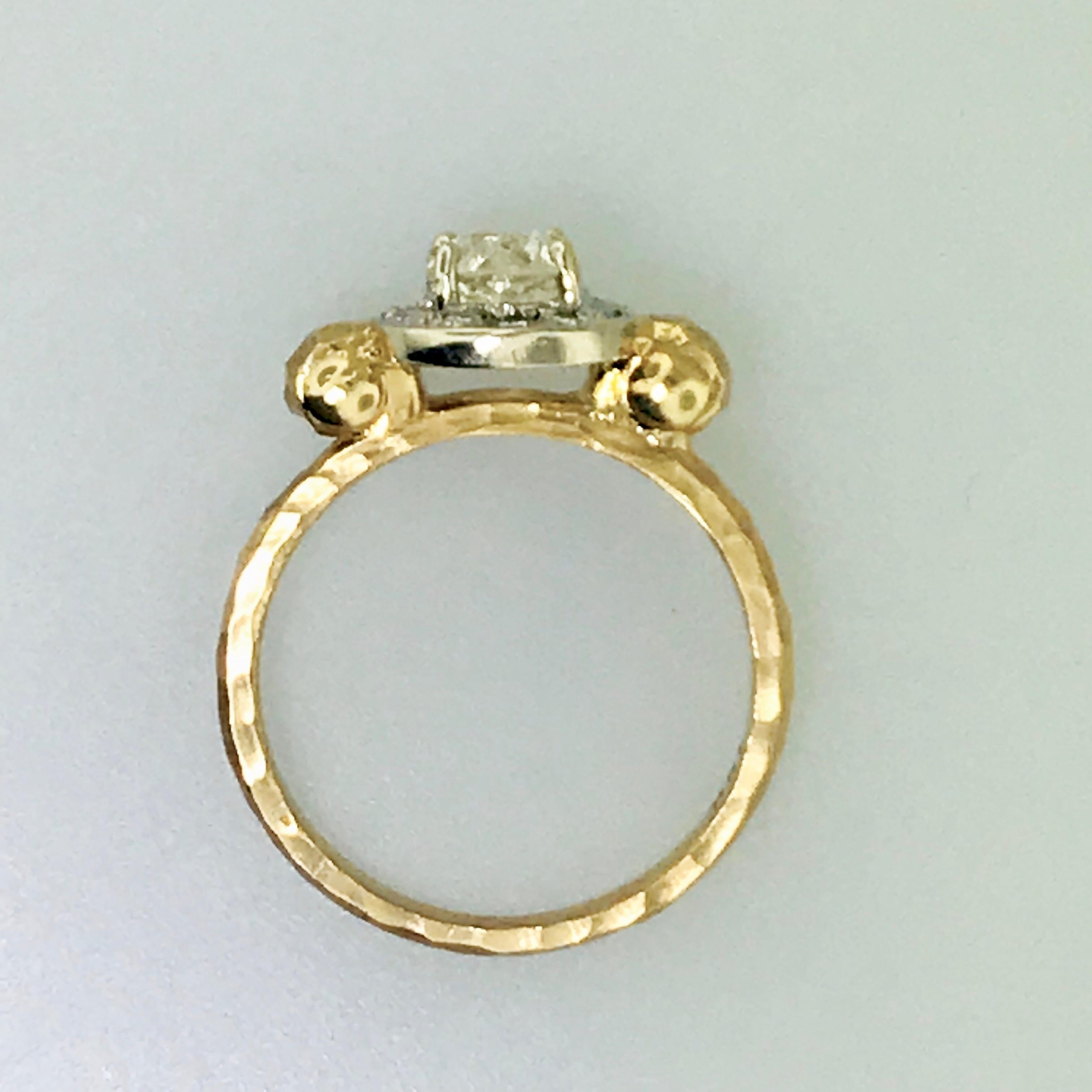 .75 Carat Old European Round Diamond Handmade Engagement Ring in 18 Karat Gold In New Condition For Sale In Austin, TX