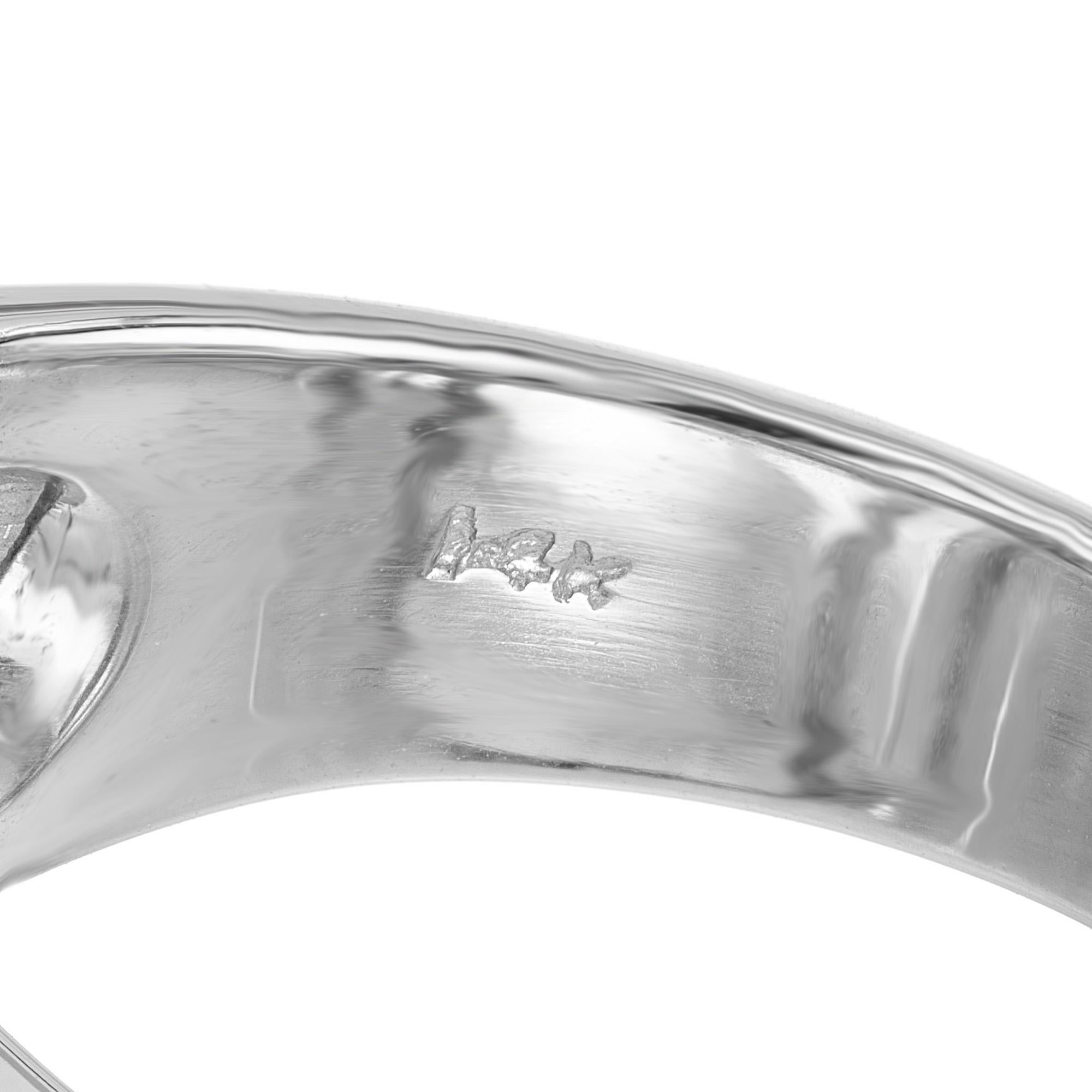 .75 Karat Old Mine Diamant Weißgold Unisex Zigeuner Ring im Angebot 2