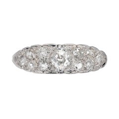 .75 Carat Pave Diamond Platinum Filigree Wedding Band Ring