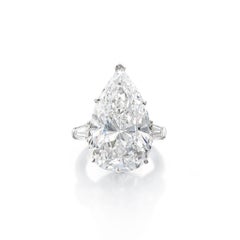 7.5 Carat Pear Statement Brilliant White / F color VVS 14K  Diamond Ring
