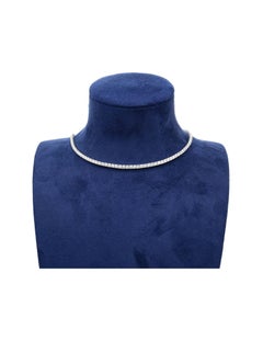 7.5 Carat Round Diamond Adjustable Choker Tennis Necklace 16-18"