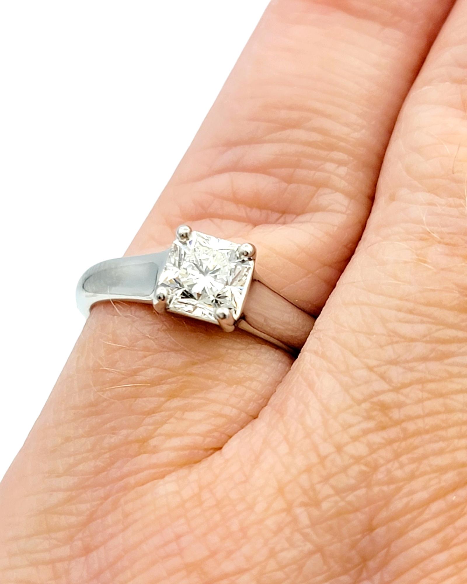 .75 Carat Tiffany & Co. Lucida Cut Solitaire Diamond Platinum Engagement Ring For Sale 3