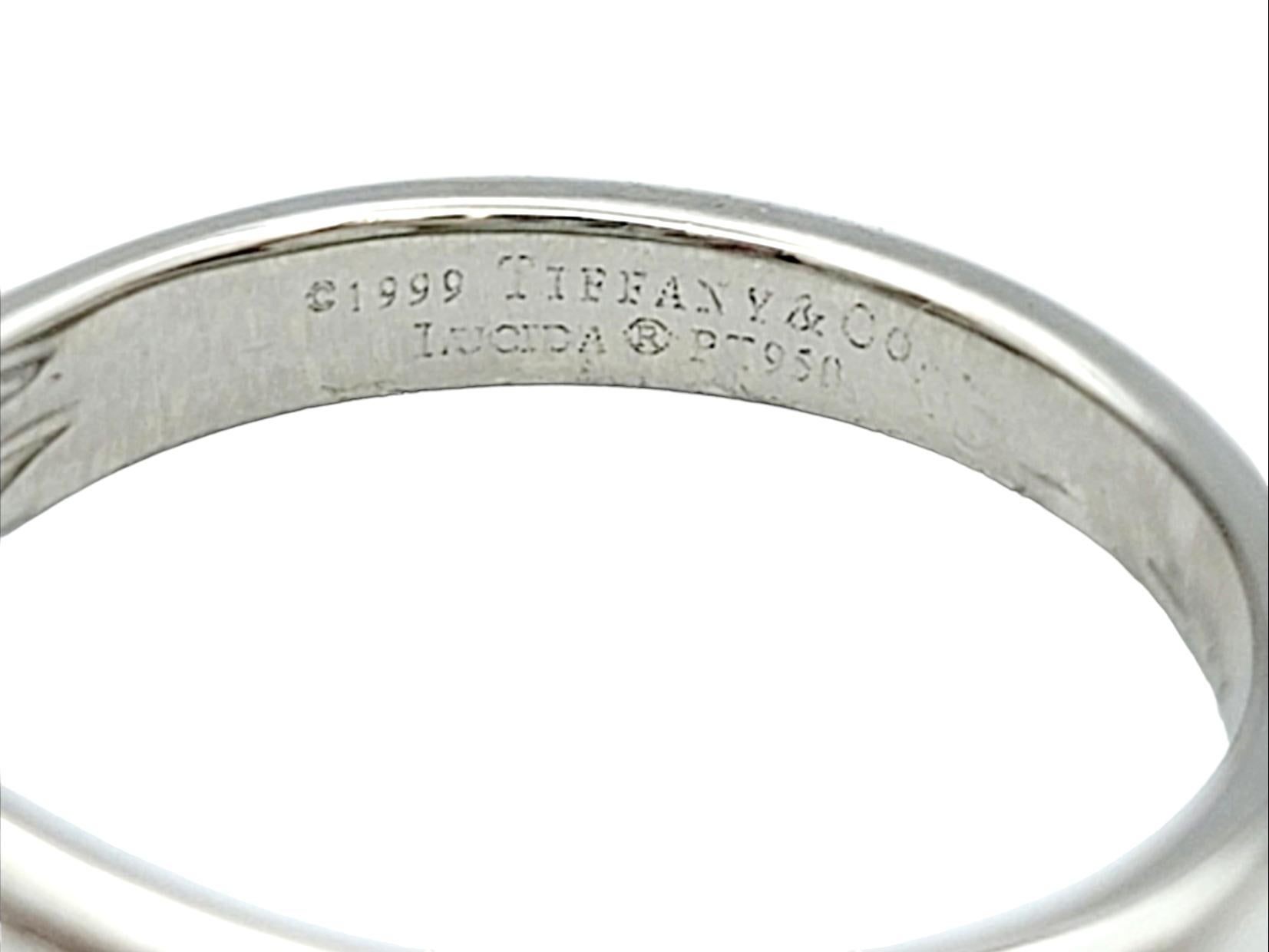 Women's .75 Carat Tiffany & Co. Lucida Cut Solitaire Diamond Platinum Engagement Ring For Sale
