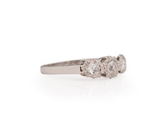 Bague de fiançailles Art déco en platine avec diamants d'un poids total de 0,75 carat