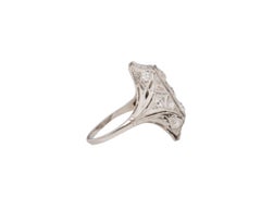 .75 Carat Total Weight Art Deco Diamond Platinum Engagement Ring