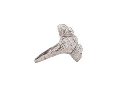 .75 Carat Total Weight Art Deco Diamond Platinum Engagement Ring