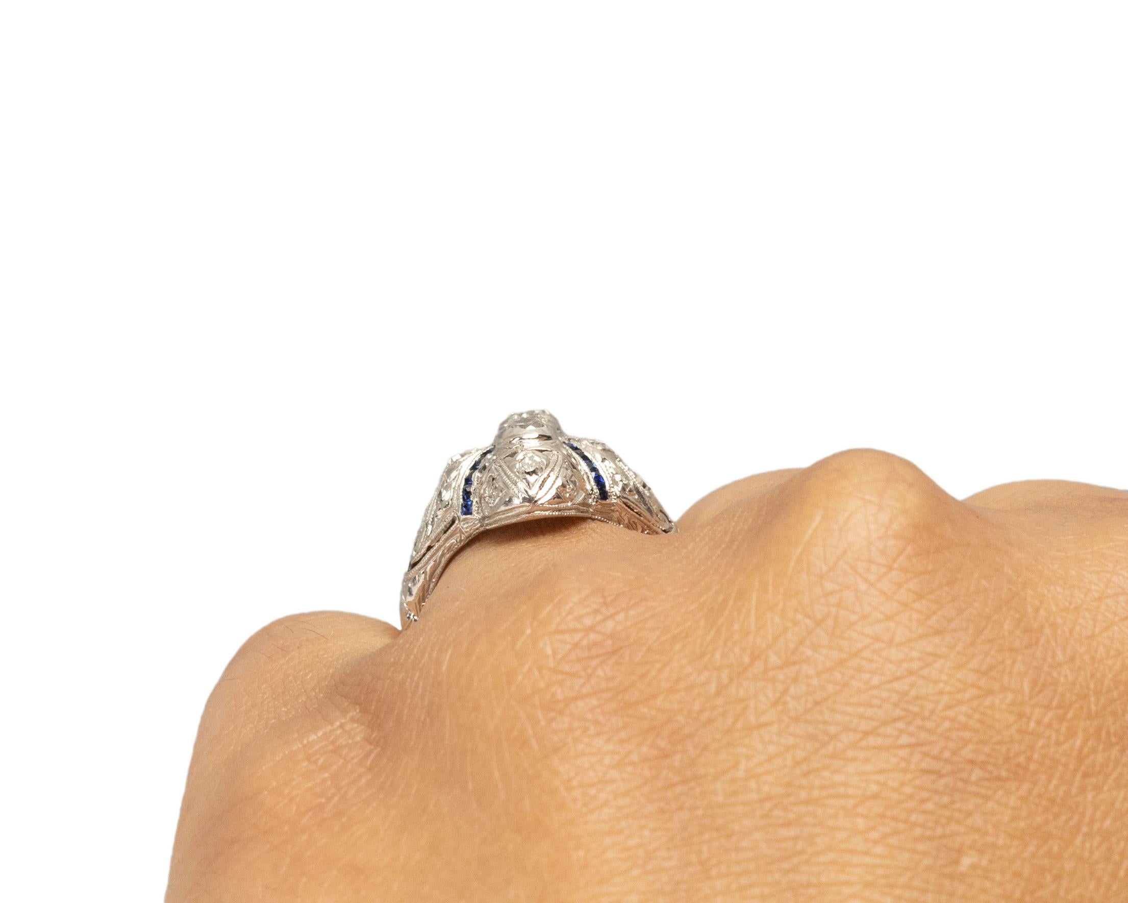 .75 Carat Total Weight Art Deco Diamond Platinum Engagement Ring For Sale 1