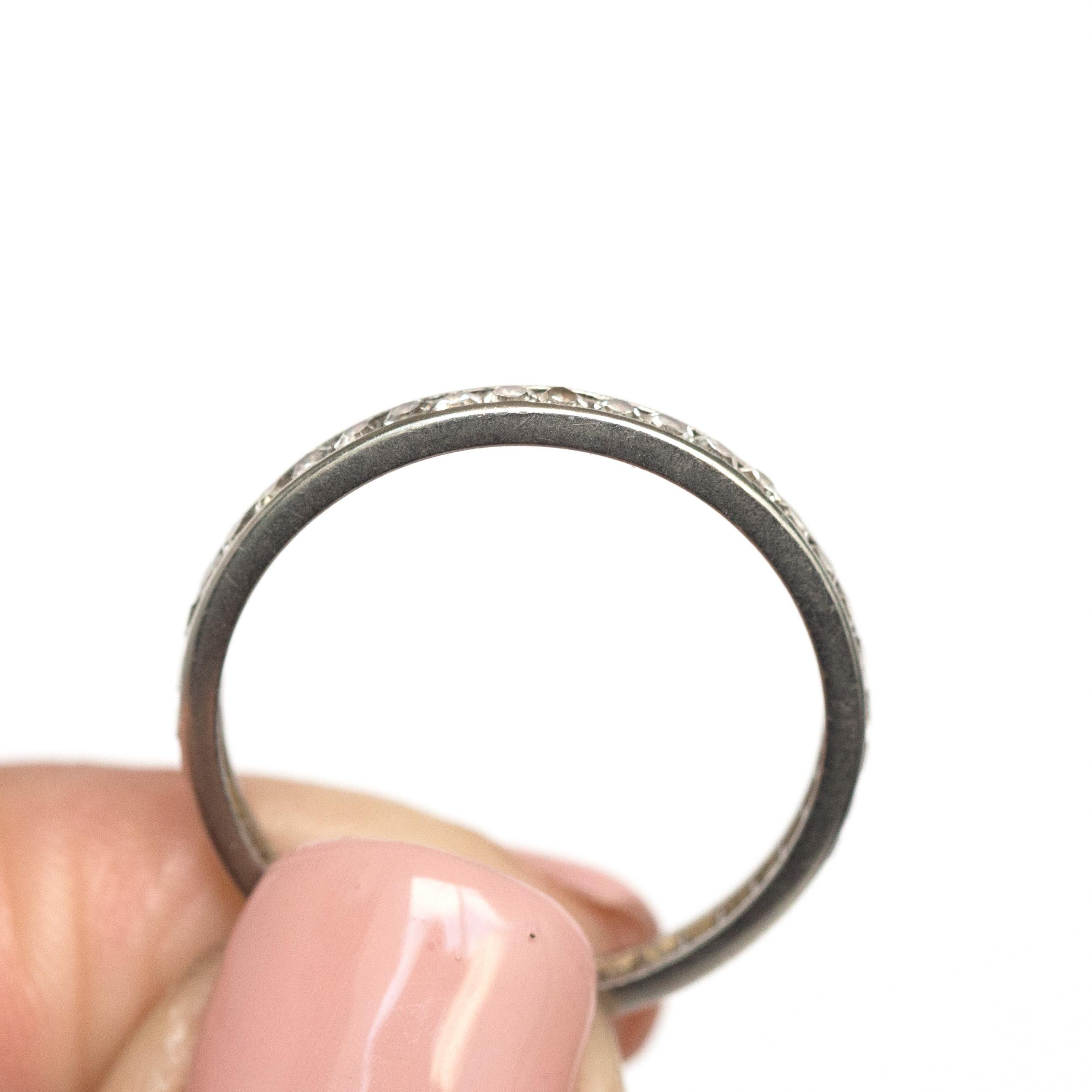 Art Deco .75 Carat Total Weight Diamond Platinum Wedding Band