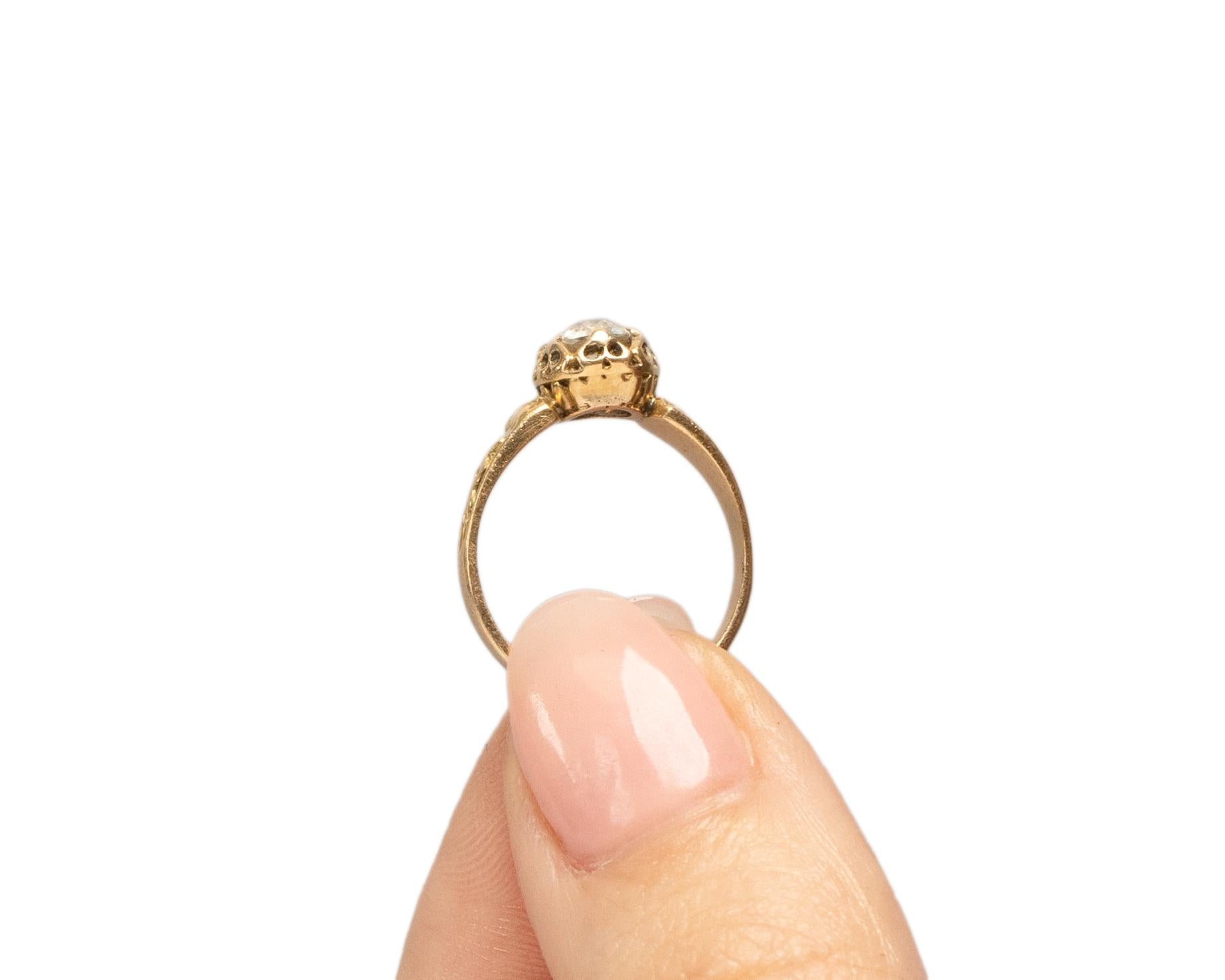 Women's .75 Carat Victorian Diamond 14 Karat Yellow Gold Engagement Ring For Sale