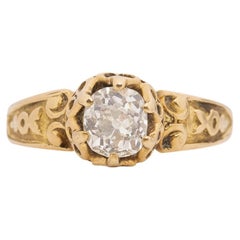 .75 Carat Victorian Diamond 14 Karat Yellow Gold Engagement Ring