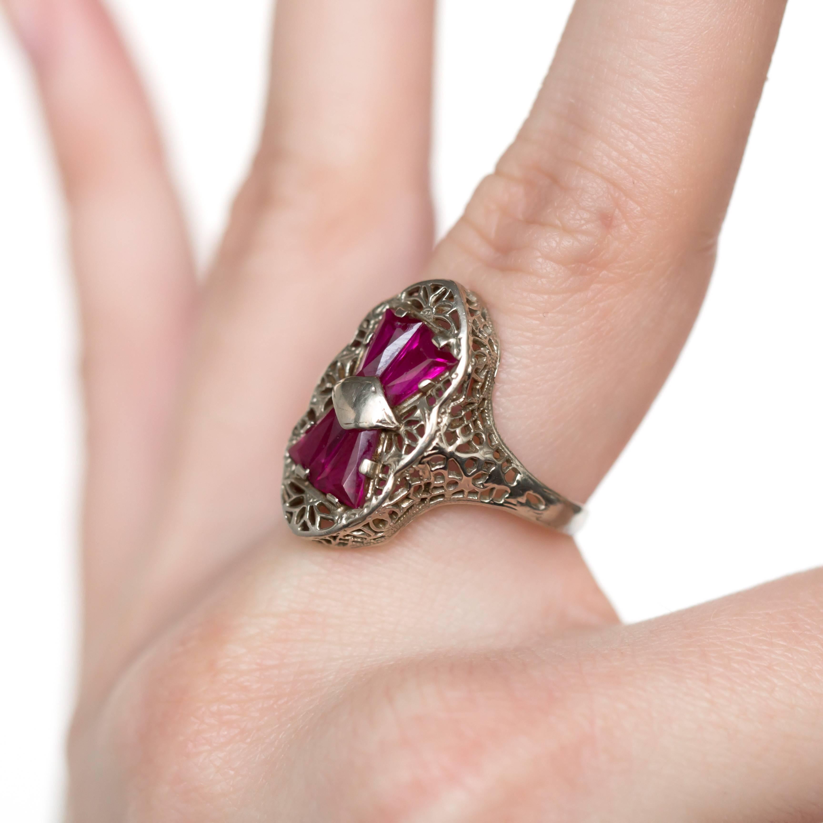 .75 Carat, Total Weight Ruby White Gold Engagement Ring For Sale 2