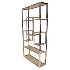 75″ Chrome Milo Baughman Style Etagere