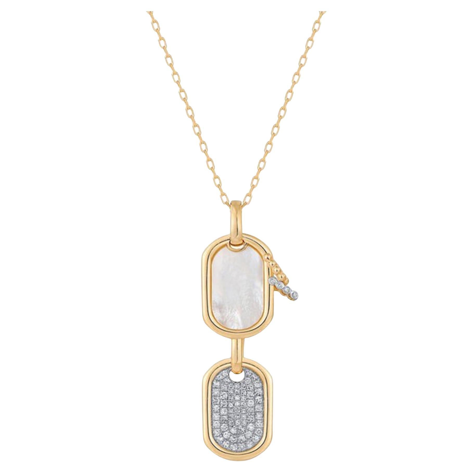 75 Diamond Pearl Charm 14K (or 18k upon request) Yellow Gold Pendant Necklace en venta