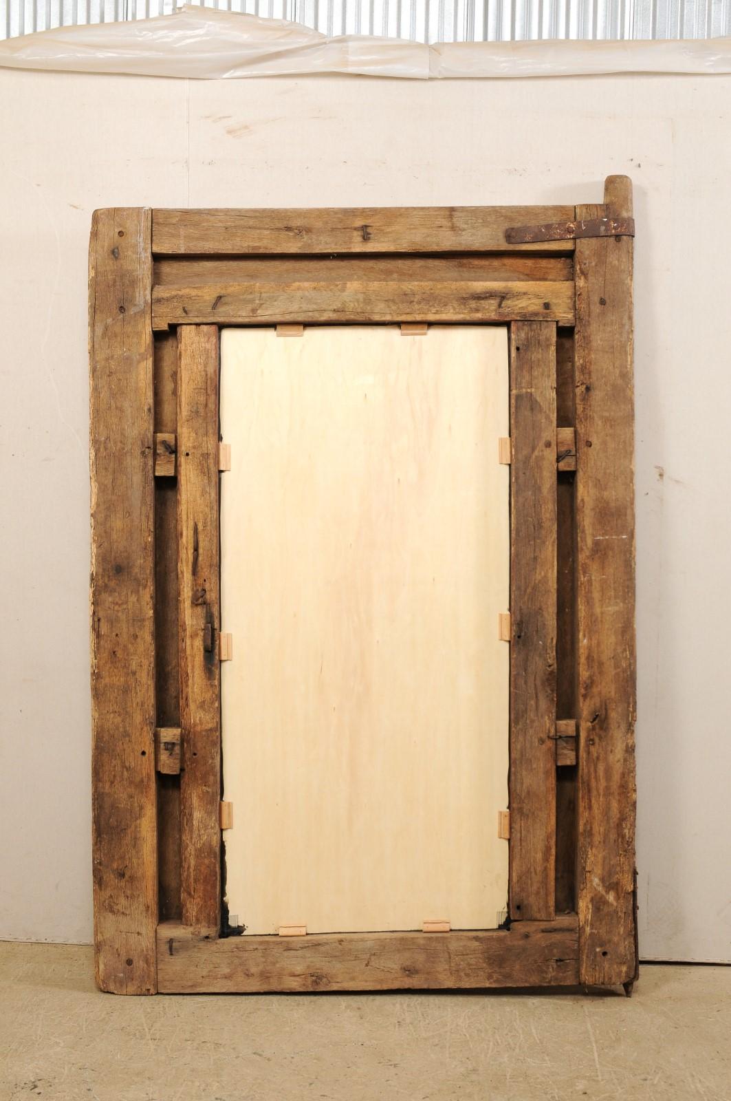 Tall Custom Mirror with 18th Century Spanish Door Frame Surround, One of a Kind For Sale 4