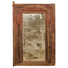 Tall Custom Mirror with 18th Century Spanish Door Frame Surround, One of a Kind