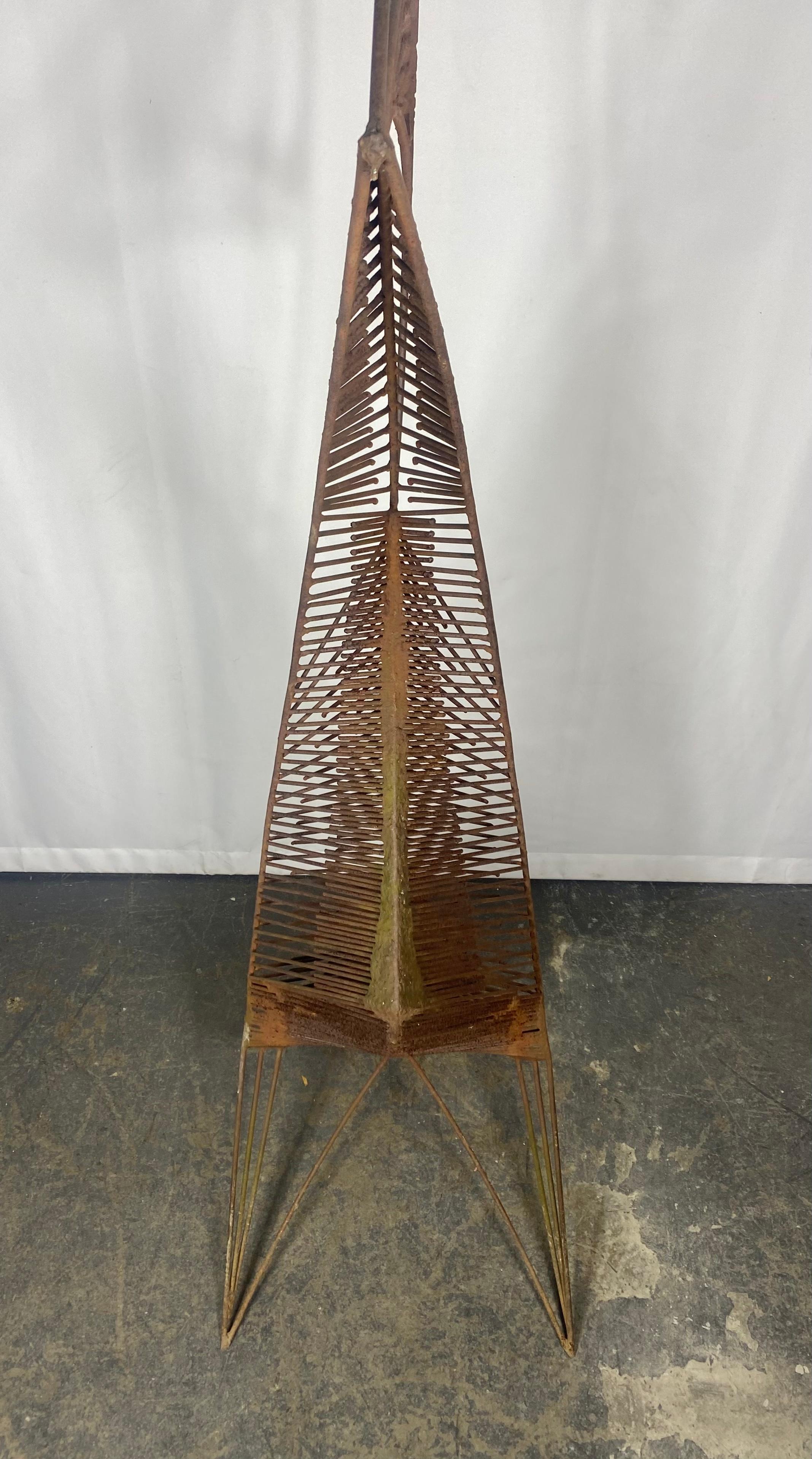 Hand-Crafted 7.5' Modernist Abstract Welded Iron 