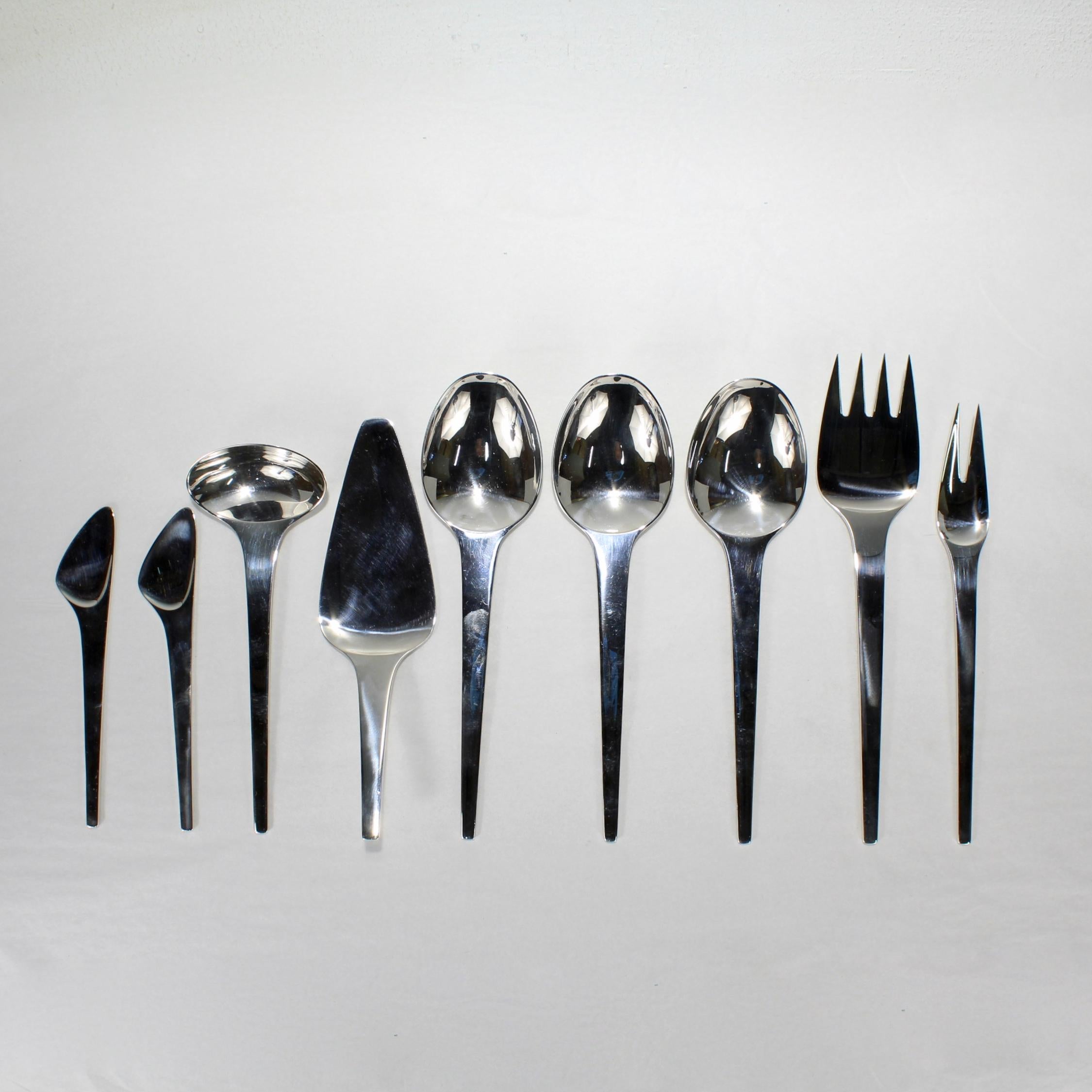75 uds. Georg Jensen Caravel Cubiertos de plata de ley Vajilla para 12 Moderno de mediados de siglo en venta