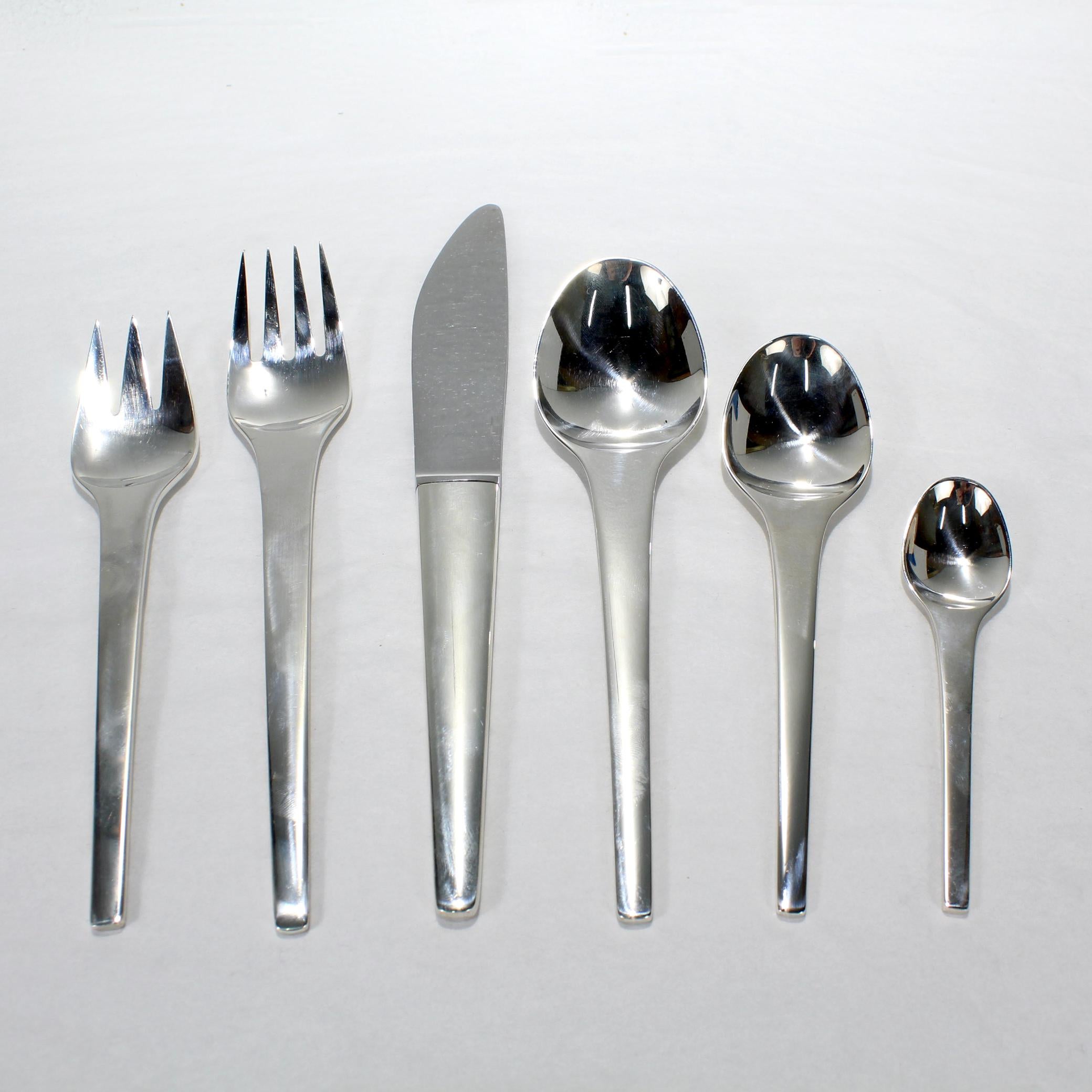 75 uds. Georg Jensen Caravel Cubiertos de plata de ley Vajilla para 12 en Bueno estado para la venta en Philadelphia, PA