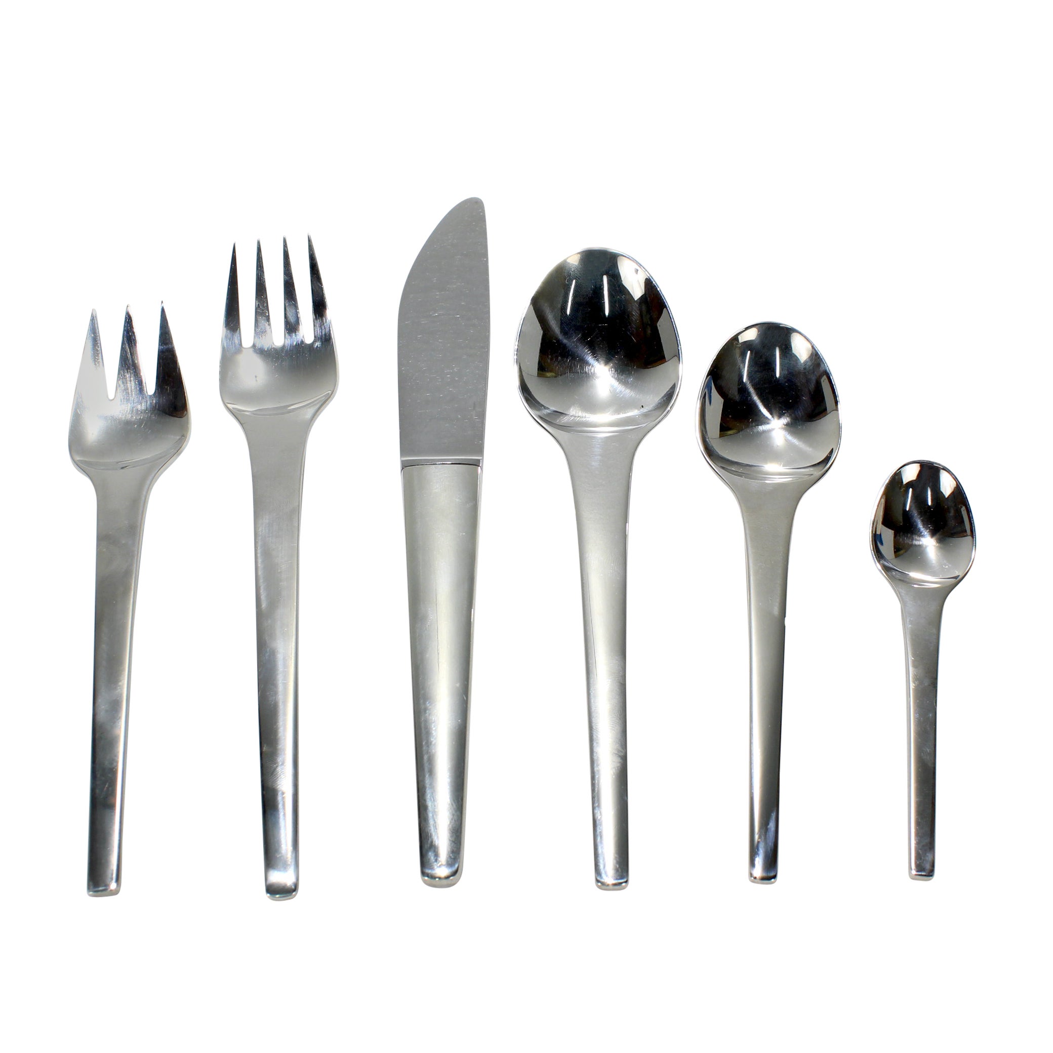 75 Pc. Georg Jensen Caravel Sterling Silver Flatware Dinner Service for 12 For Sale