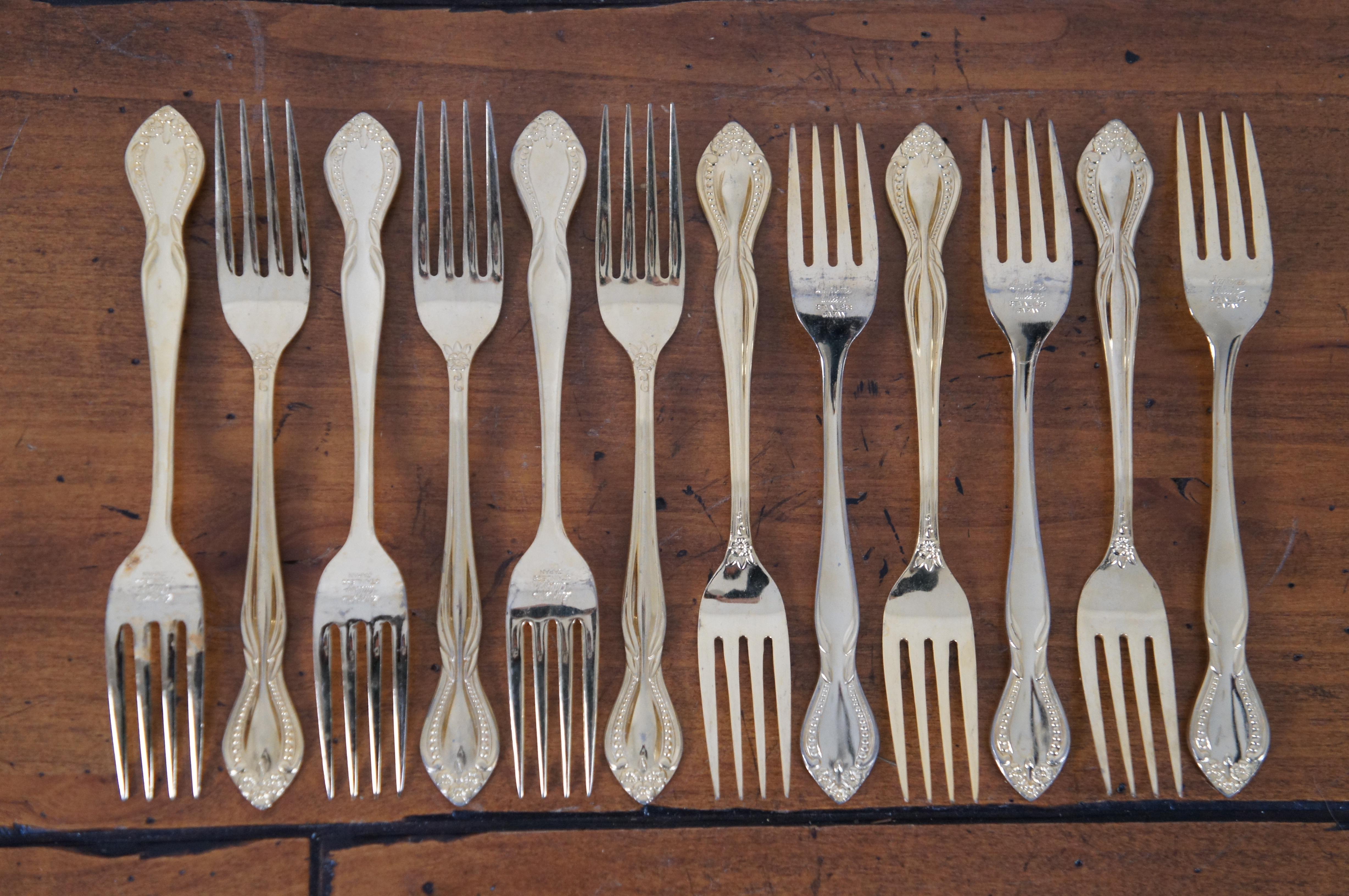 20th Century 75 Pc Supreme Vermai Raquel 23k Gold Plated Flatware Service for 12 Japan