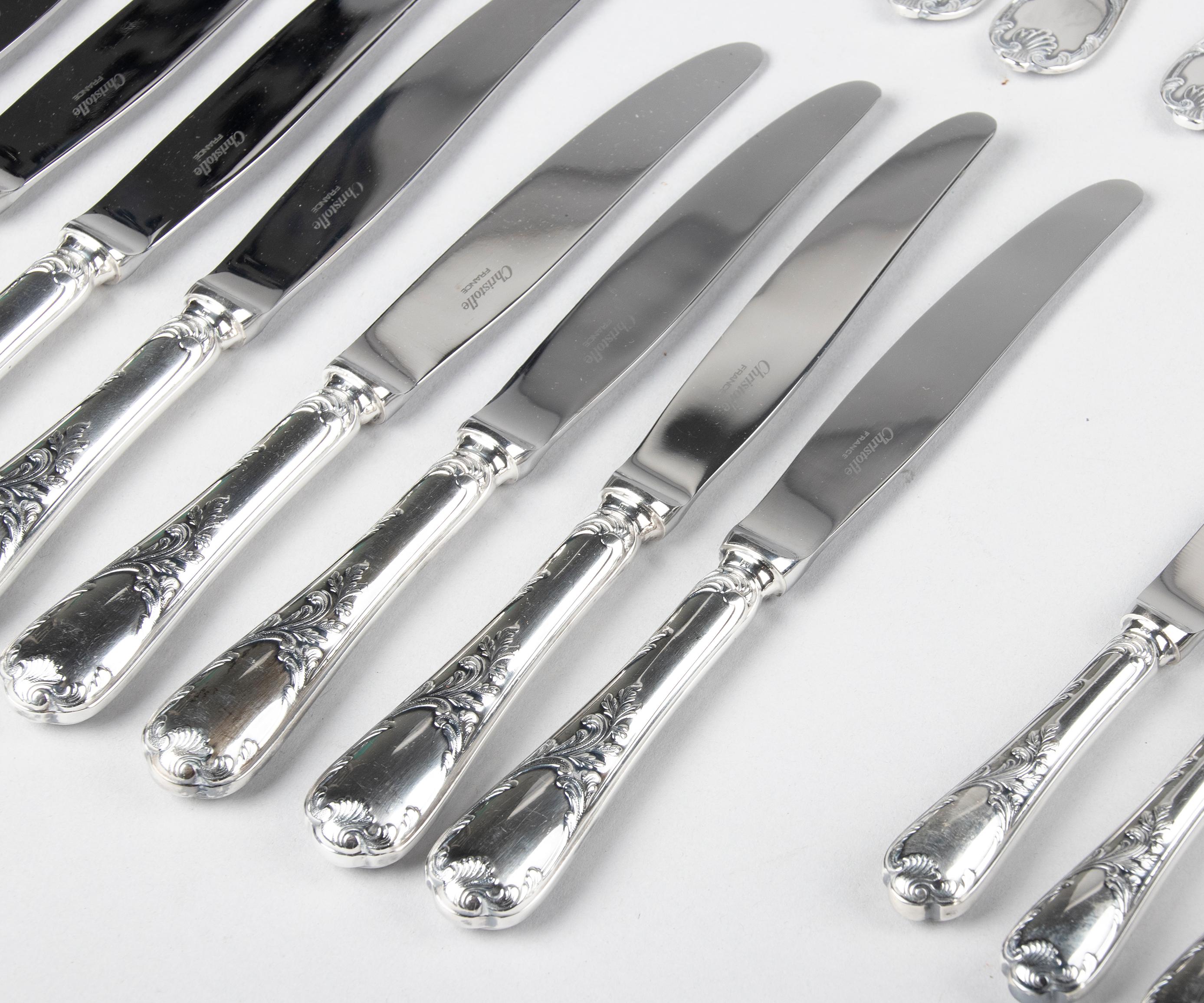 75-Piece Set Christofle Silver-Plated Flatware Marly 3