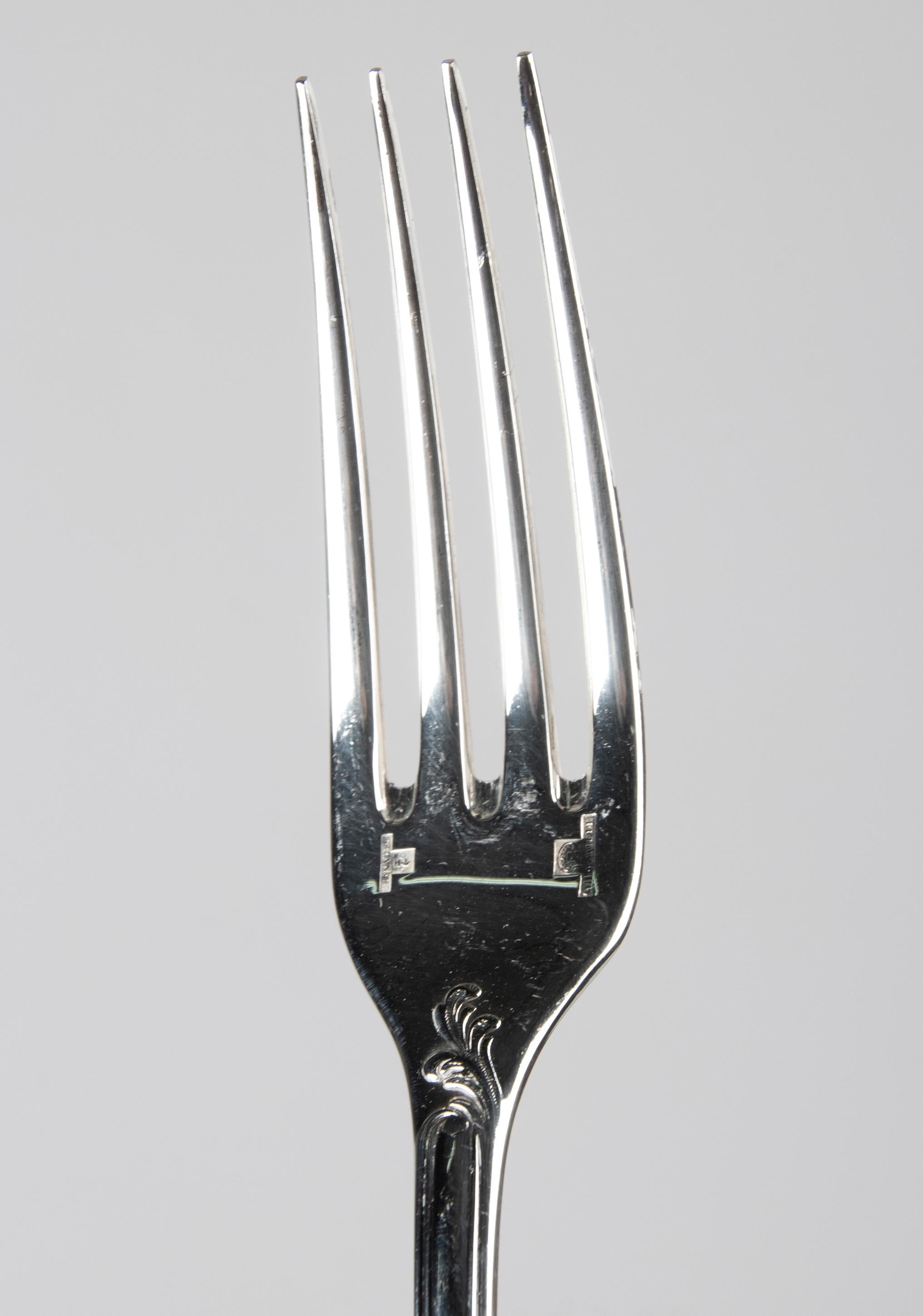 75-Piece Set Christofle Silver-Plated Flatware Marly 8